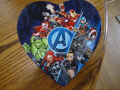 Marvel Avengers Heart Shaped Tin Empty 9  W X 10  H X 1 1/4  D • $7.99