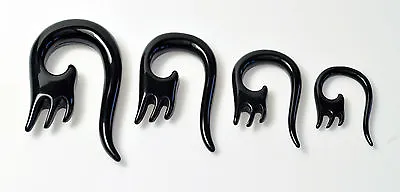 £2.95 • Buy Ear Stretcher Taper Hanger Spiral Black Acrylic Trident Design Flesh Plug