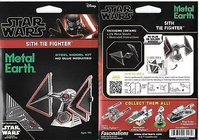 Star Wars Sith Tie Fighter Metal Earth 3D Laser Cut Steel Model Kit SEALED NEW • $30.27