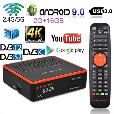 $72.99 • Buy FTA Satellite TV Receiver 4:2:2 Video Decoder 4K Android 9.0 Smart TV BOX H.265