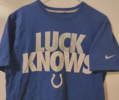 Nike T-Shirt Men M Indianapolis Colts Luck Knows NFL Sunday Ticket Football Game • $6.42