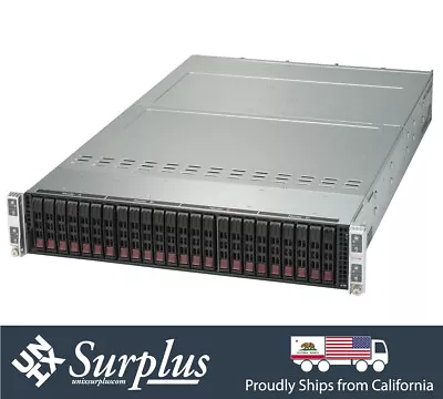 Supermicro 4 Node 2U 24 Bay 6Gbps HW Raid Server 8x E5-2667 64 Core 4.0Ghz Turbo • $519.20