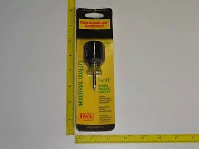 Irwin Stubby Phillips #1Tip Screwdriver 3/16  X 1  NOS VTG Tool USA Industrial • $13.74