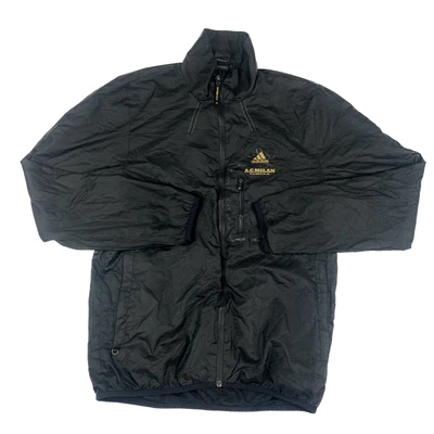 $39.99 • Buy Adidas Mens Windbreaker Black Gold AC Milan Track Jacket Full Zip Size S