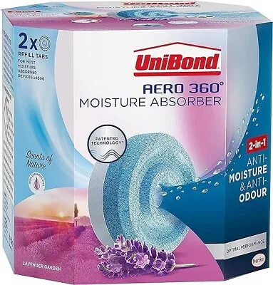 UniBond AERO 360° Moisture Absorber Lavender Garden Refill Tab Aromatherapy 2 • £5.65