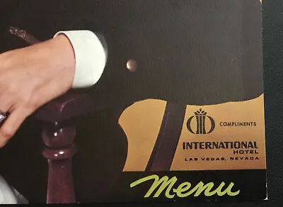 Elvis International Hotel Las Vegas Menu / Not Hilton / 1970  • $175