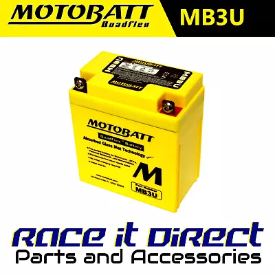 MB3U MOTOBATT Quadflex AGM Bike Battery 12V 3.8Ah • £25.95