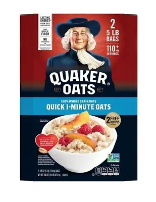 Quaker Oats Quick 1-Minute Oats  [5 Lbs 2-count - Total 10 Lbs FRESH SEALED!! • $26.14