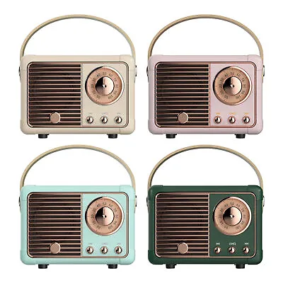 Retro Wireless Speaker Strong Bass Bluetooth Radio Old Fashioned Classic Style • $26.12