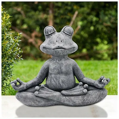 Frog Statue Garden Sculpture Decor Meditation Zen Pose Pool Sitting Yoga USA NEW • $15.82