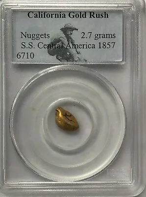 Ss Central America Ssca Shipwreck Massive 2.7 Gram Gold Nugget From First Recove • $1212.12