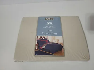 VTG Cannon Jubilee 180 Soft Percale Twin Fitted Sheet Khaki USA NEW • $9.99