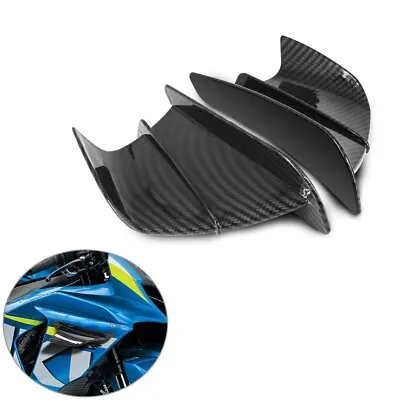 Aerodynamic Wings Winglets Side Fairing Spoiler Carbon For Suzuki GSX R1000 R600 • $33.80