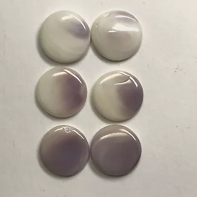 10mm Purple Wampum Round Cabochons Purple Quahog Shell 6 Pieces 11.5 Carats #6 • $18