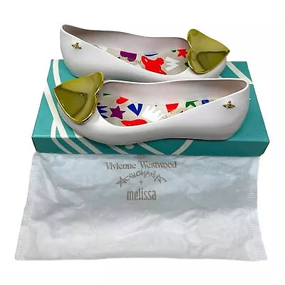 NWB Vivienne Westwood Anglomania X Melissa Ultragirl White Gold Heart US 7  • £90.47