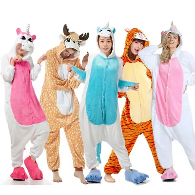 $25.64 • Buy Unisex Kigurumi Pajamas Fancy Dress Christmas Costume Hoodies Sleepwear Jumpsuit