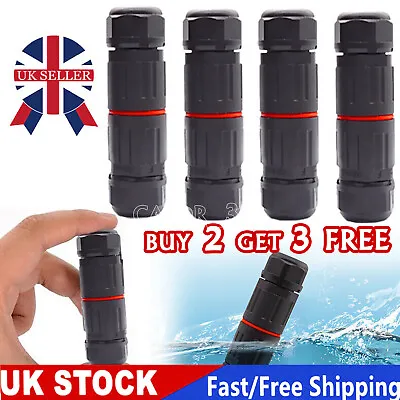 £2.81 • Buy 2 Pole Core Joint Outdoor IP68 Waterproof Electrical Cable Wire Connector Socket
