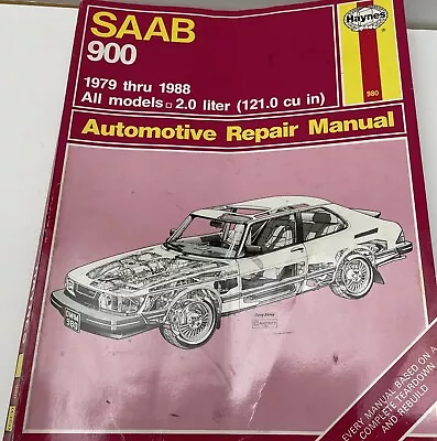 Haynes SAAB 900 Automotive Repair Manual All Models  2.0 Liter 1979-1988 #980 • $9.99