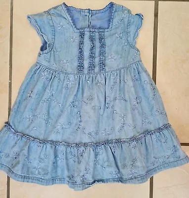 Baby Girl's George Blue Flower Summer Dress Age 3-6 Months • £2.99