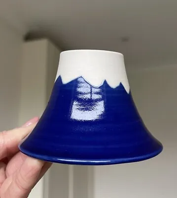 Mt.Fuji Japanese Japan Sake Cup Blue Upside Down Mount Fuji ~ New • £12.99