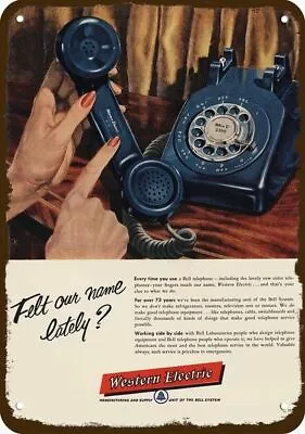 1956 WESTERN ELECTRIC Rotary Phone Vintage-Look *DECORATIVE REPLICA METAL SIGN* • $24.99