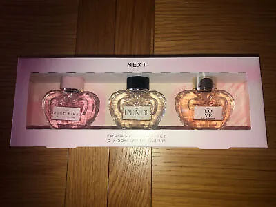 Next Just Pink Eau Nude And Love Set 3 X 30ml EDP Gift Set LOVE HEART BOTTLES • £23.99