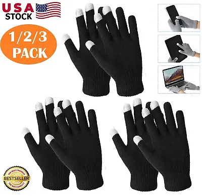 3× Adult Winter Knitted Magic Gloves Full Fingers Touchscreen Warm Gloves Unisex • $7.69