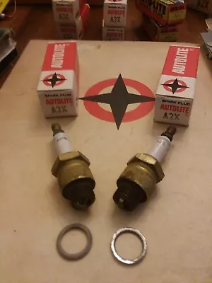 (2) Vintage Autolite Spark Plugs Mercury Kiekhaefer Scott Atwater Elgin Outboard • $19.95