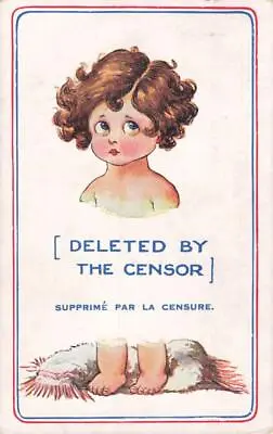 Artist Drawn Little Girl With No Body - Deleted By Censor Inter Art Co  Postcard • £1.85
