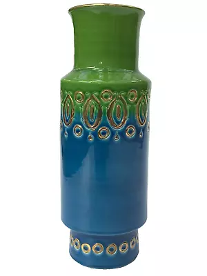 Vtg Mid Century Italian Blue Green Vase Rosenthal Netter 1950s • $89.95