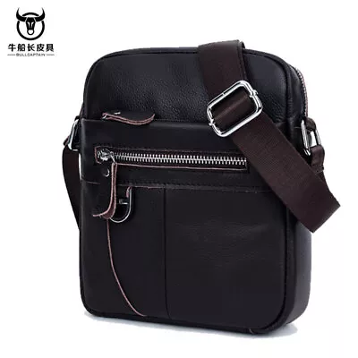 Vintage Cowhide Men's Shoulder Crossbody Bag Business Casual Sports Backpack • $28.99