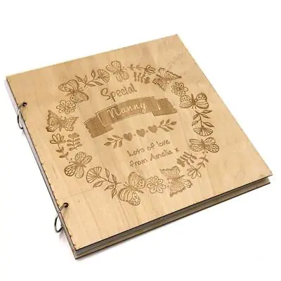 £15.99 • Buy Personalised Special Nanny Engraved Large Wooden Scrapbook Photo Album LWOD-22