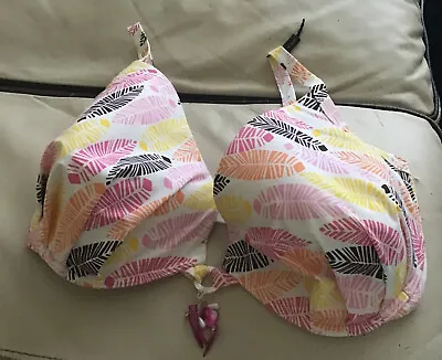 Ultimo Size 36F Zulu Leaf Print Underwired Bikini Top BNWT • £9.99