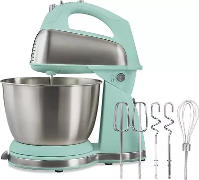 Classic Stand And Hand Mixer 4 Quarts 6 Speeds With QuickBurst Bowl RestBlue • $66.99
