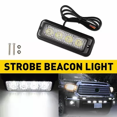 4X 12LED Strobe Lights Bar New Flashing Warning Hazard Beacon Amber/White • $7.99