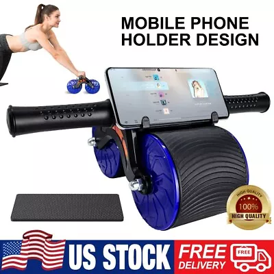 Automatic Rebound Ab Wheel Roller Gym Double Wheel Abdominal Exerciser Women Men • $17.99