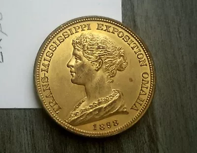 $99 • Buy 1898 Trans Mississippi Exposition Brass Medal HK-283 Unc BU MS So Called Dollar