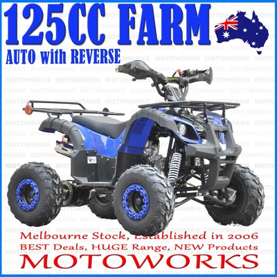 $1049 • Buy 125cc FARM AUTO WITH REVERSE ATV QUAD Dirt Bike Gokart 4 Wheeler Buggy Kids Blue