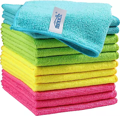 Microfiber Cleaning Cloth12 Pack Cleaning RagCleaning Towels With 4 Color Asso • $10.79