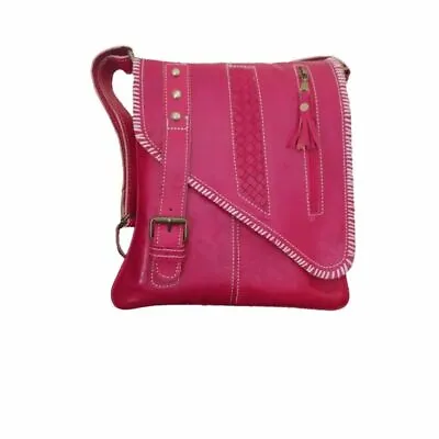 Genuine Leather Handbag Moroccan Purse Shoulder Bag Tooled Leather • $39.99