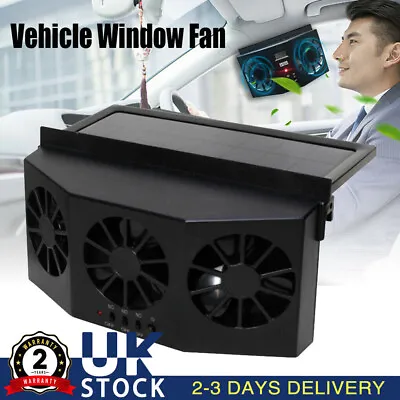 Car Truck Quiet Air Conditioner Solar Cooling Fan Cooler Cycle Exhaust Auto Fans • £19.96