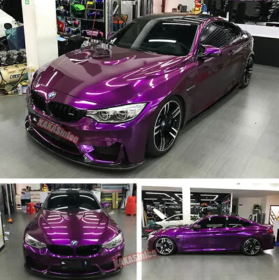 50FT Full Car Wrap Pearl Gloss Sparkle Satin Chrome Vinyl Sticker PVC Purple US • $321.89