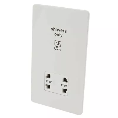  GU7490WPW Ultimate Screwless Dual Voltage Shaver Socket In White Metal Painted  • £49.99