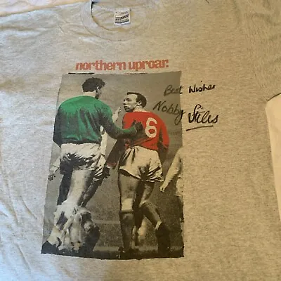 Nobby Stiles Signed Northern Uproar T-shirt Confronting Gary Sprake  Man Utd XL • £50