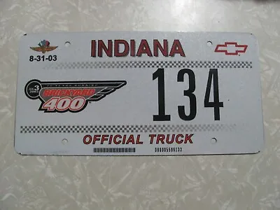 2003 Indianapolis BRICKYARD 400 Pace Truck INDIANA LICENSE PLATE FREE SHIPPING • $55.57
