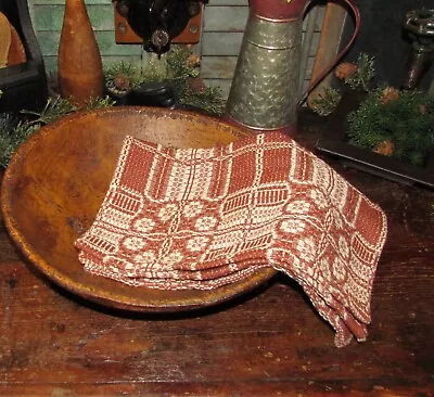 $11.95 • Buy Prim Antique Vtg Style Pumpkin Cotton Yorktown Woven COVERLET RUNNER RQ3CPSR