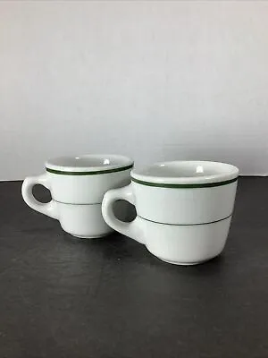 Set Of 2~Vintage Iroquois China Double Green Stripe Vitrified Diner Mug~6oz • $10