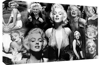 £16.99 • Buy Large Marilyn Monroe 100% Cotton Canvas Picture Collage Wall Art - All Sizes
