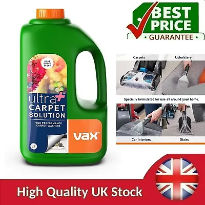 Carpet Cleaner Vax Ultra Plus Solution Shampoo Fluid Remove Stains Rose 1.5 L Uk • £20.85