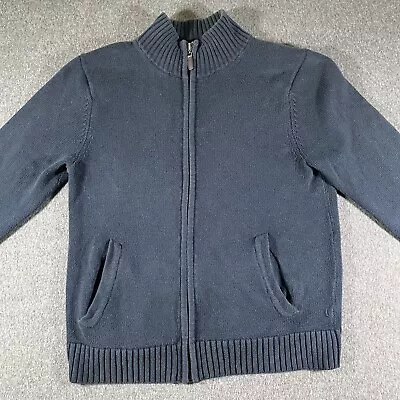 LL Bean Jacket Mens Small Reg Blue Knit Full Zip Adult Outdoor Casual • $14.99